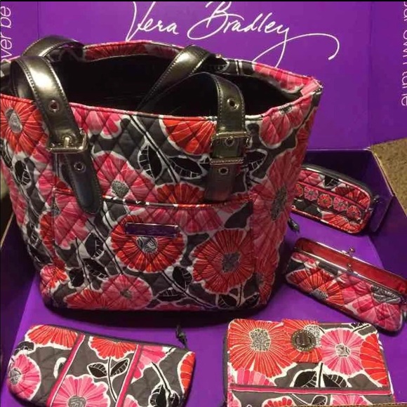 Vera Bradley Handbags - Vera Bradley Cheery Blossoms 5-piece Set
